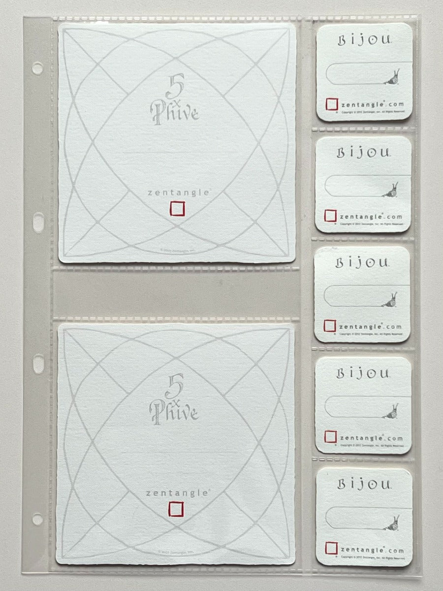 Zentangle 5xPhive quilted paper bricks × storage inner pages bundle (6 sets) [CZT]