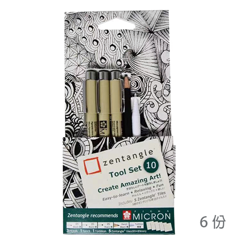 Zentangle Tool Set 禪繞套組 白色紙磚 六份 [CZT]