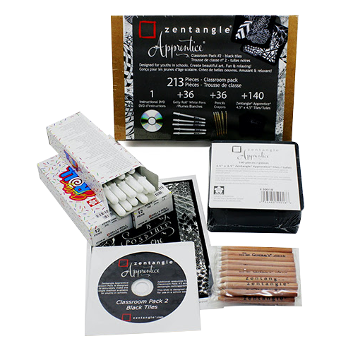 Beginner Learning Kit #2 Black Zentangle Apprentice Classroom Pack #2 Black