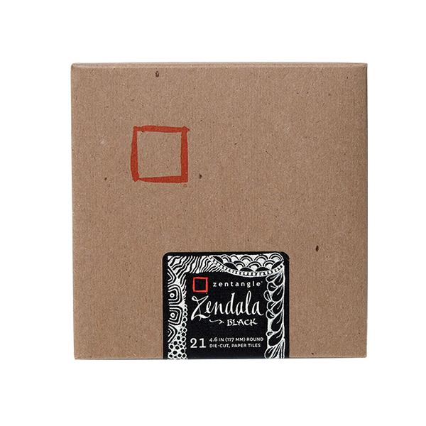 Zendala Paper Tiles, Blank Black, 21 sheets per box (6 packs) [CZT]