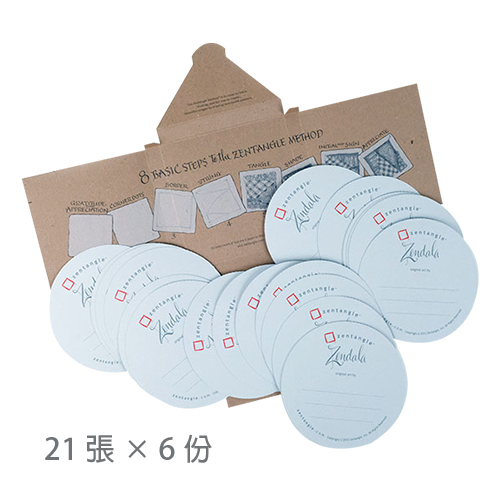 圓形紙磚灰色21張 紙盒裝 六份 Zendala Paper Tiles Blank Gray [CZT]