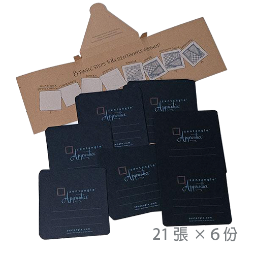 Learning Paper Tiles, Black, 21 Sheets, Box of Six (Zentangle Apprentice Tiles Black) [CZT]