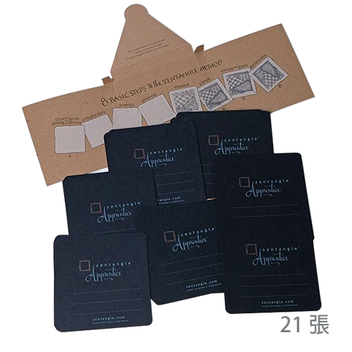 學習紙磚黑色21張 紙盒裝 Zentangle Apprentice Tiles Black